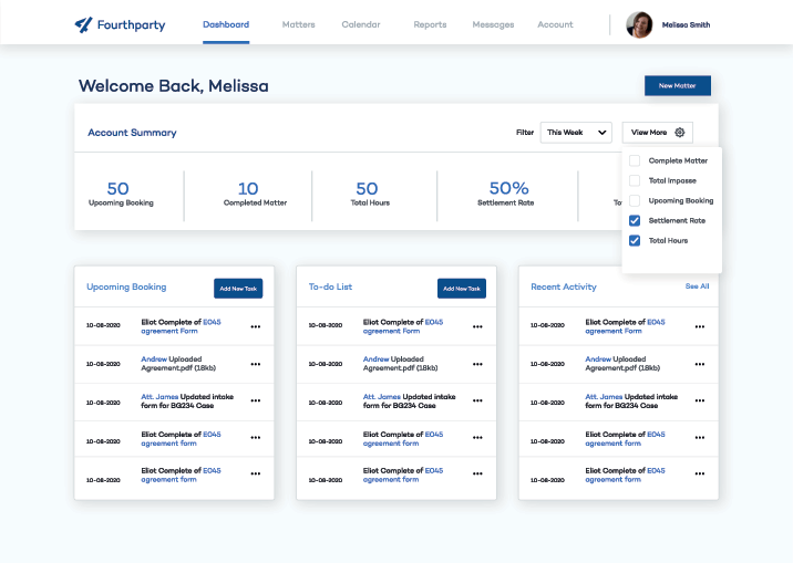 the fourth party dashboard